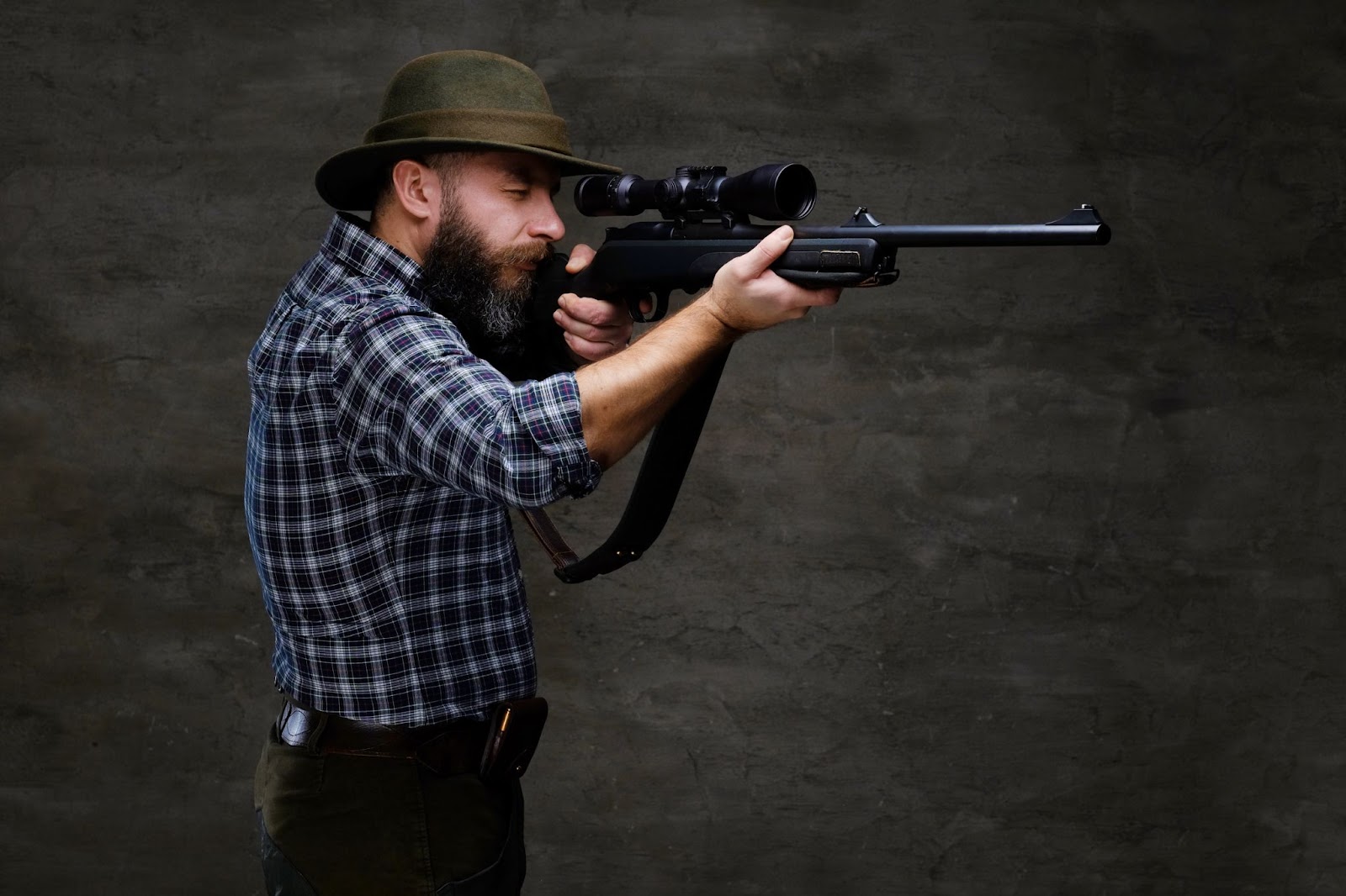 Hunter taking aim from a weapon