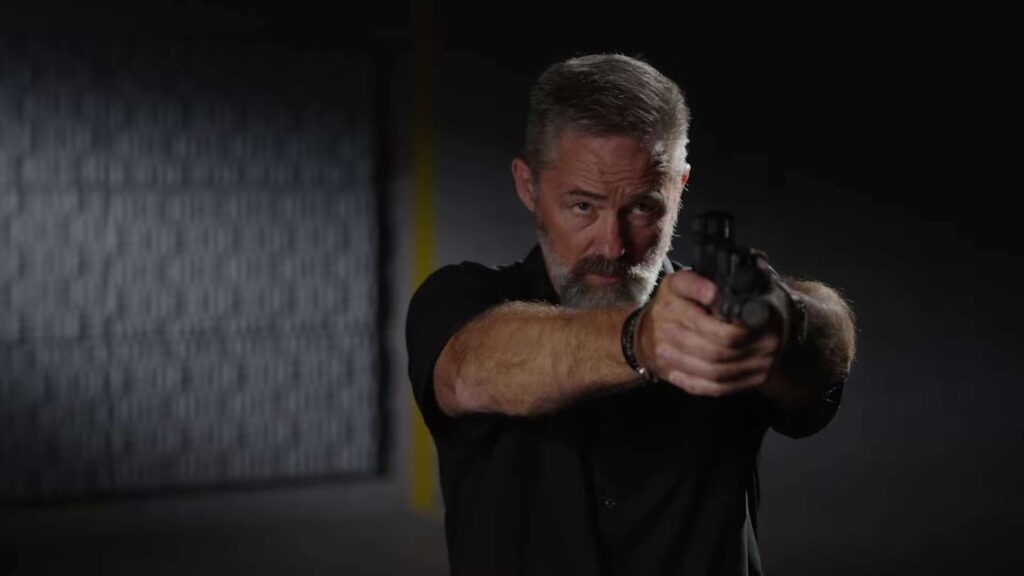 Man aiming a gun